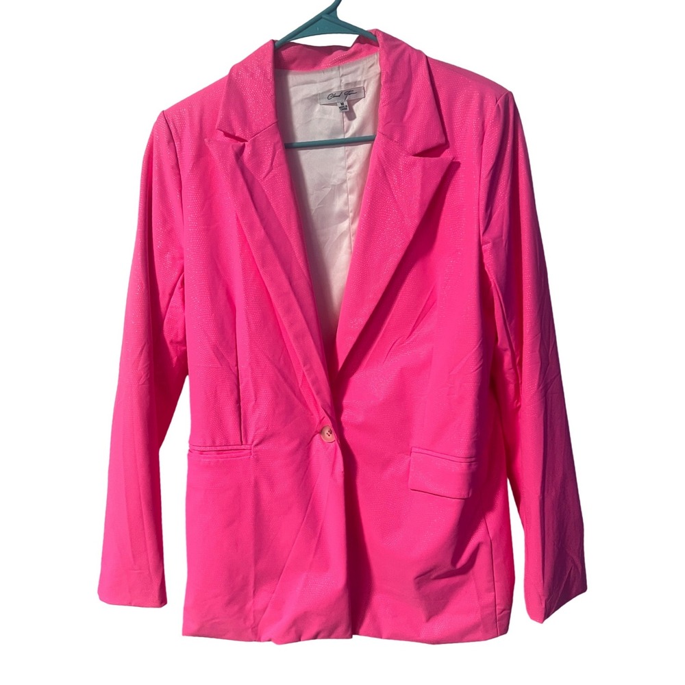 Cloud Ten‎ Hot Pink Snake Embossed Blazer Jacket Womens Size M